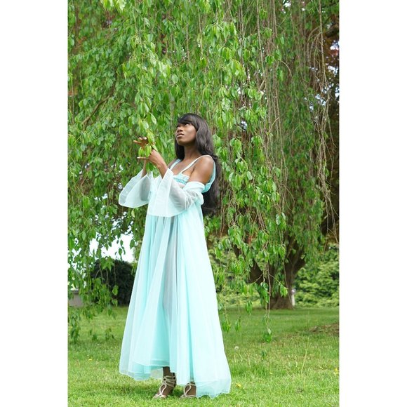 1960's - 70's Peignoir Sheer Wedding Night Gown Set 1960's - 70's Peignoir Sheer Wedding Night Gown Set